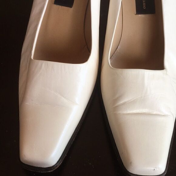 Vintage LEATHER GRUPPO ITALIANO 3” heel shoes Barbiecore blush pink square toe 9 - Picture 1 of 10